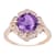 10k Rose Gold Vintage Style Cushion Amethyst and Diamond Ring