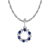 10k White Gold Genuine Sapphire and White Topaz Petite Circle Pendant
With Chain