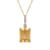 10k Yellow Gold Genuine Emerald Cut Citrine and White Topaz Pendant With Chain