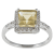 10k White Gold Square Citrine and Diamond Halo Ring