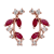 10K Rose Gold Ruby and White Topaz Crescent Earrings