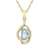 10k yellow gold genuine oval aquamarine and diamond pendant with chain