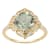 10k Yellow Gold Vintage Style Cushion Prasiolite and Diamond Ring