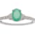 10k White Gold Oval Emerald and Diamond Ring