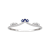 10k White Gold Curved Genuine Sapphire and Diamond Band Guard