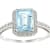 10k White Gold Emerald-Cut Blue Topaz and Diamond Halo Ring