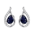 10K White Gold Sapphire and Diamond Drop Earrings