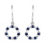 10K White Gold Sapphire Circle Drop Earrings
