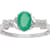 10k White Gold Oval Emerald and Braided Diamond Accent Ring