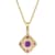 10k Yellow Gold Vintage Style Amethyst and Diamond Pendant With Chain