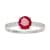 10k White Gold Genuine Round Ruby and Diamond Ring