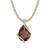 10k Rose Gold Genuine Pear-shape Smoky Quartz Teardrop Pendant With Chain