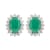 10K White Gold Emerald and Diamond Halo Earrings
