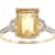 10k Yellow Gold Emerald-Shape Citrine and Diamond Ring