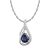 10k White Gold Genuine Pear-shape Sapphire and Diamond Halo Drop Pendant
With Chain