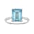 10k White Gold Emerald-Cut Blue Topaz and White Topaz Ring