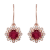 10K Rose Gold Ruby and Diamond Halo Earrings