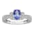 10k White Gold Vintage Style Oval Tanzanite and Diamond Ring