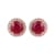 10K Rose Gold Ruby and White Topaz Halo Earrings