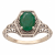 10k Yellow Gold Vintage Style Genuine Oval Emerald Filigree Ring