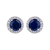 10K White Gold Sapphire and White Topaz Halo Earrings