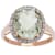 10k Rose Gold 3.50ct Oval Prasiolite and Diamond Halo Ring