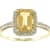 10k Yellow Gold Emerald-Cut Citrine and Diamond Halo Ring