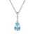 10k White Gold Genuine Pear-Shape Blue Topaz and Diamond Drop Pendant
With Chain