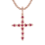 10k Rose Gold Genuine Ruby Cross Pendant With Chain