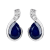 10K White Gold Pear Shape Sapphire and Diamond Earrings