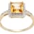 10k Yellow Gold Square Citrine and Diamond Halo Ring