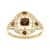 10k Yellow Gold Vintage Style Genuine Smoky Quartz and Diamond Ring