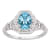 10k White Gold Vintage Style Genuine Oval Blue Topaz Filigree Ring