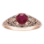 10k Rose Gold Vintage Style Genuine Round Ruby Scroll Ring