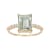 10k Yellow Gold Emerald-Cut Prasiolite and White Topaz Ring
