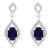 10K White Gold Sapphire and Diamond Earrings