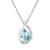 10k White Gold Genuine Oval Blue Topaz and Diamond Halo Drop Pendant
With Chain
