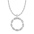 10k White Gold Braided Circle Diamond Pendant With Chain