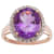 10k Rose Gold 3.50ct Oval Amethyst and Diamond Halo Ring