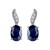 10K White Gold Sapphire and Diamond Earrings