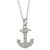 10k White Gold 1/10ct Diamond Anchor Pendant With Chain