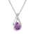 10k White Gold Genuine Pear-shape Amethyst and Diamond Halo Drop Pendant
With Chain