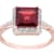 10k Rose Gold Square Garnet and Diamond Halo Ring