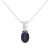 10k White Gold Oval Sapphire and Diamond Twist Pendant With Chain