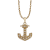 10k Yellow Gold 1/10ct Diamond Anchor Pendant With Chain