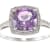 10k White Gold Cushion Amethyst and Diamond Halo Ring