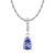 10k White Gold Genuine Pear-Shape Tanzanite and Diamond Drop Pendant
With Chain