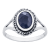 10k White Gold Genuine Oval Sapphire Split Shank Ring