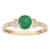 10k Yellow Gold Vintage Style Genuine Round Emerald and Diamond Ring