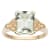 10k Yellow Gold Vintage Style Genuine Emerald-Cut Prasiolite and Diamond Ring